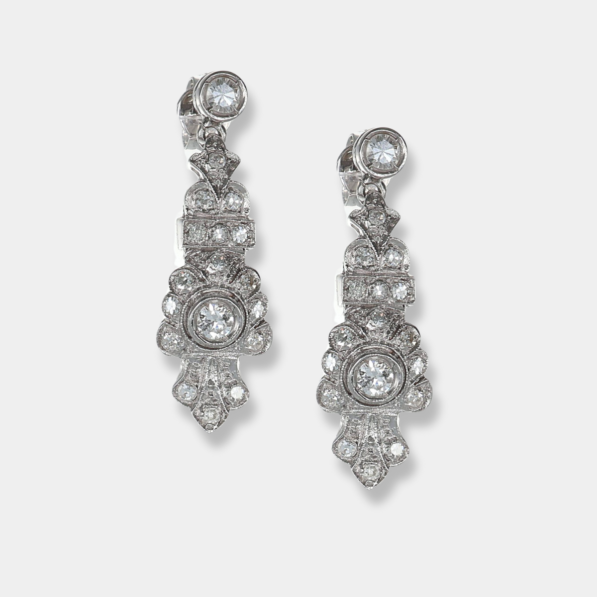 Orecchini in oro bianco 18 Kt con diamanti
